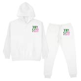 Try God First - Deuteronomy 31:6 - Set Hoodie and Jooger Pink and Green