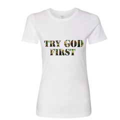 Try God First Camo Tshirt