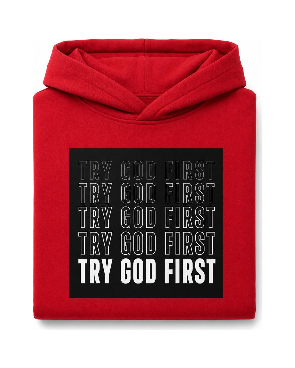 Try God First label graphic
