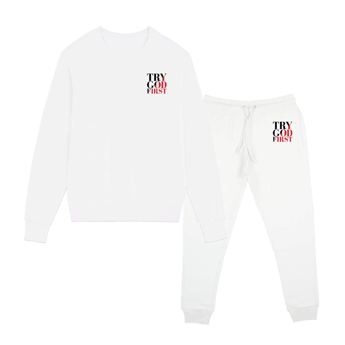 Try God First - Deuteronomy 31:6 - Set Crewneck and Jogger