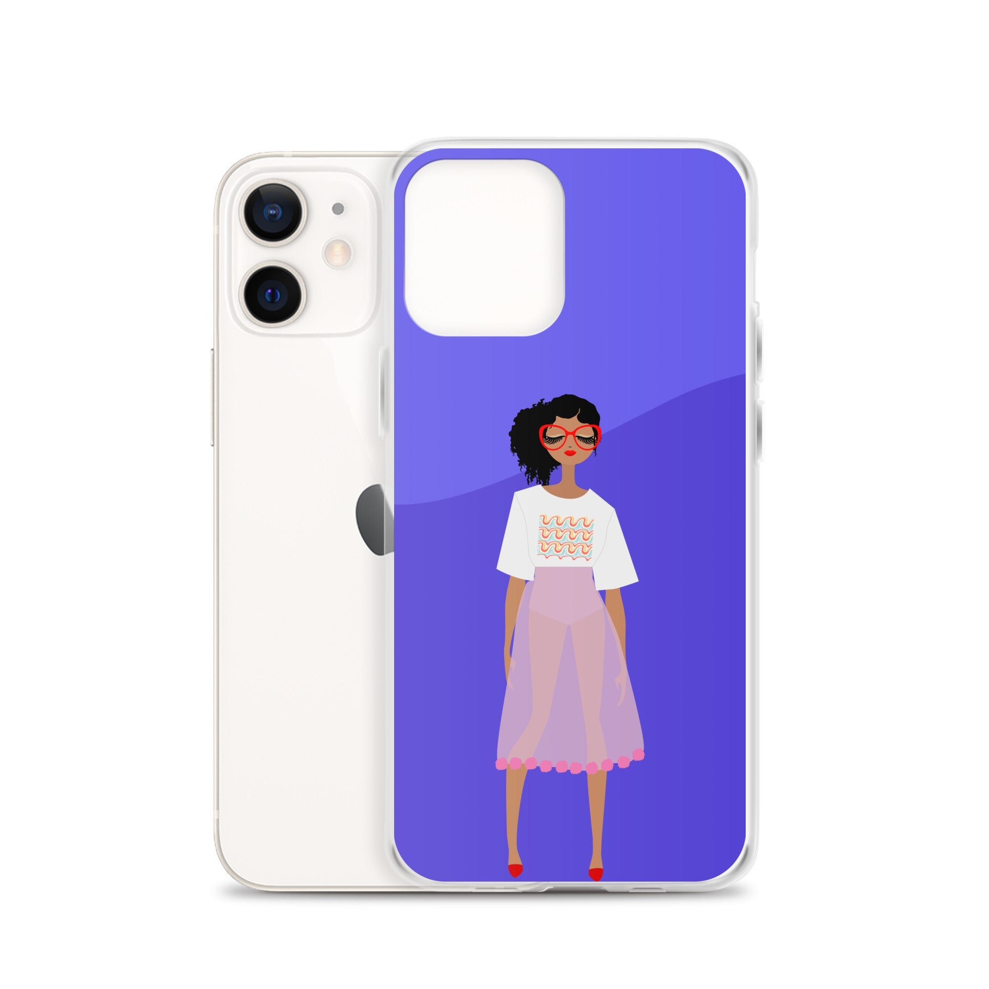 Red Glasses Girl Clear Case for iPhone®