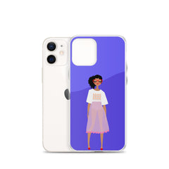 Red Glasses Girl Clear Case for iPhone®