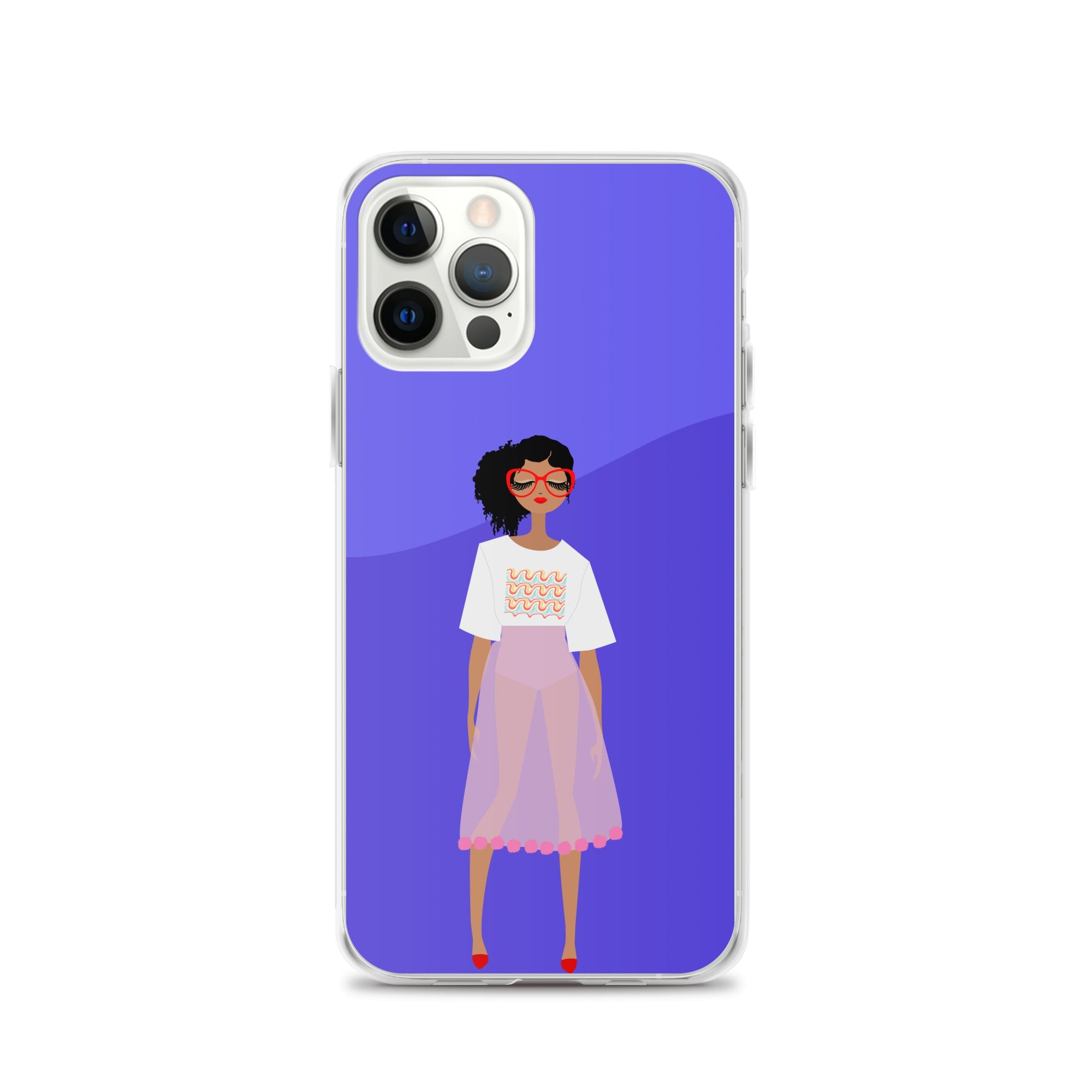 Red Glasses Girl Clear Case for iPhone®
