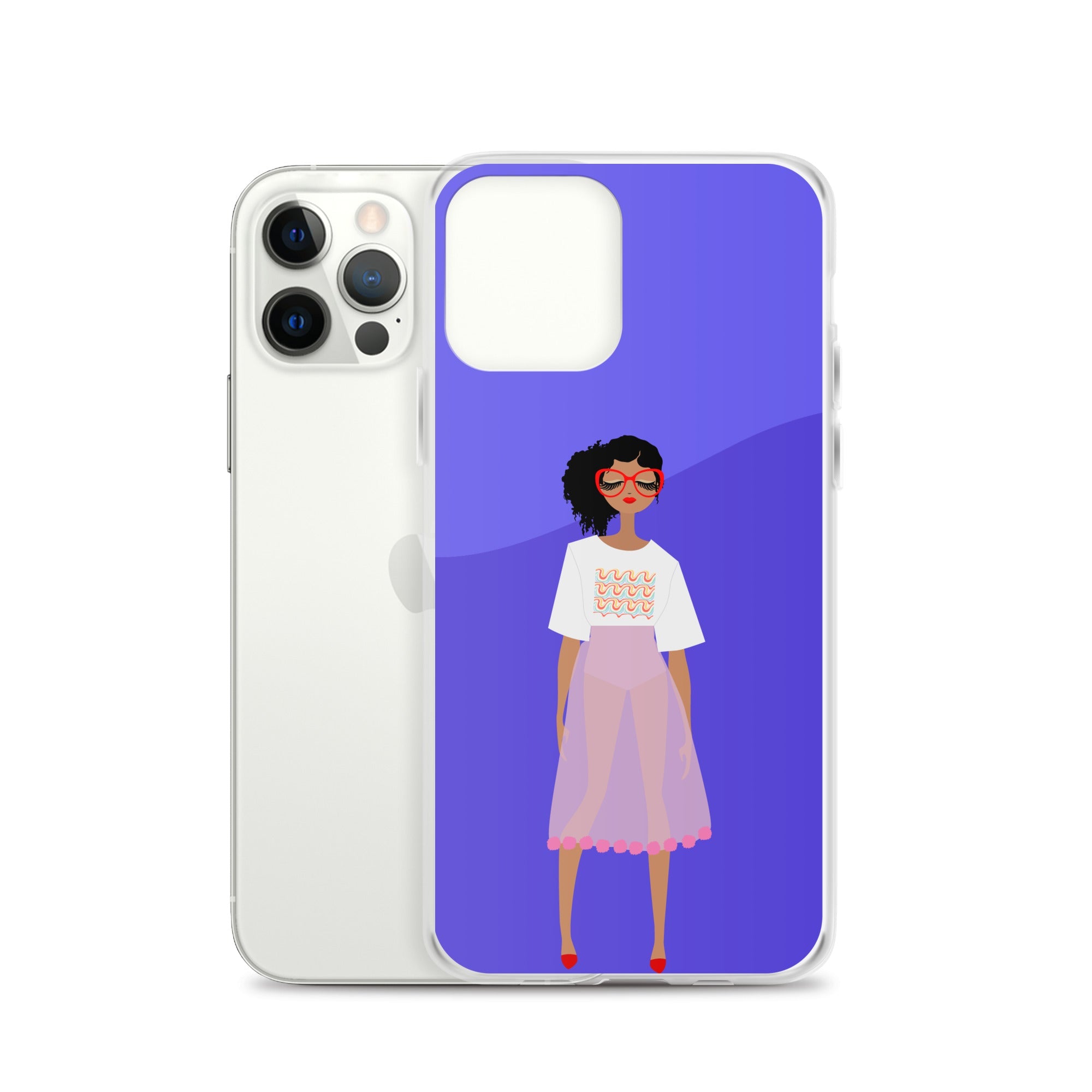 Red Glasses Girl Clear Case for iPhone®