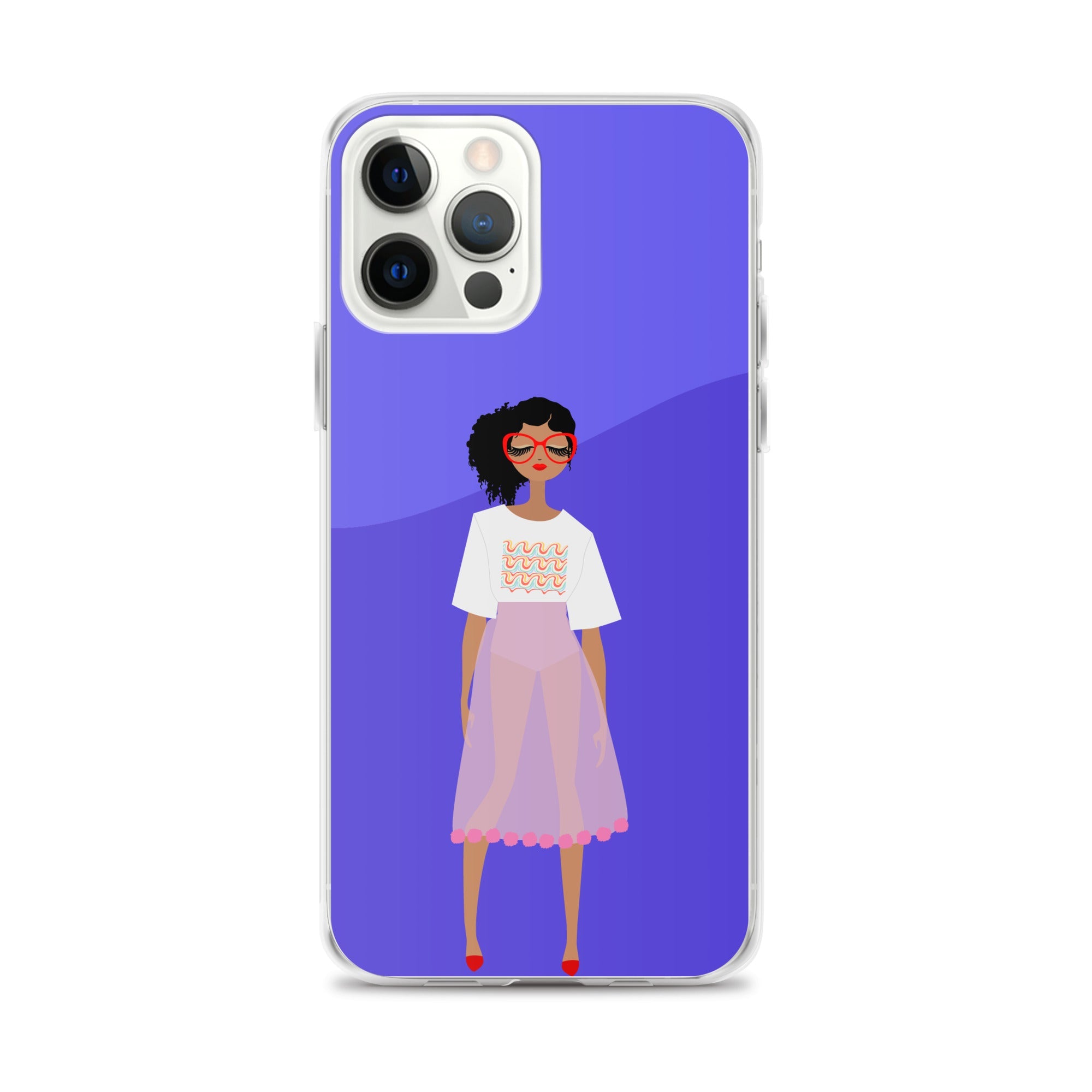 Red Glasses Girl Clear Case for iPhone®