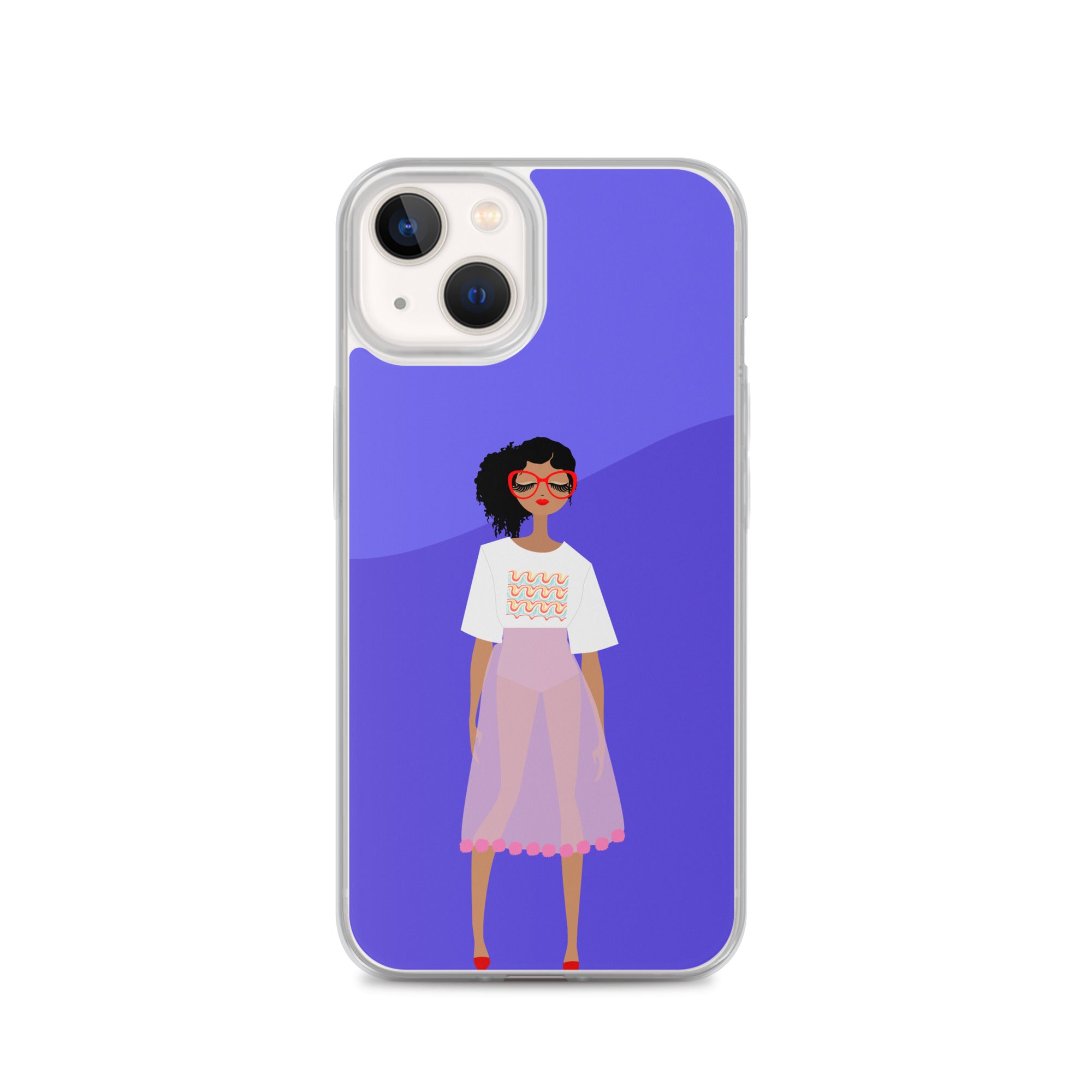 Red Glasses Girl Clear Case for iPhone®