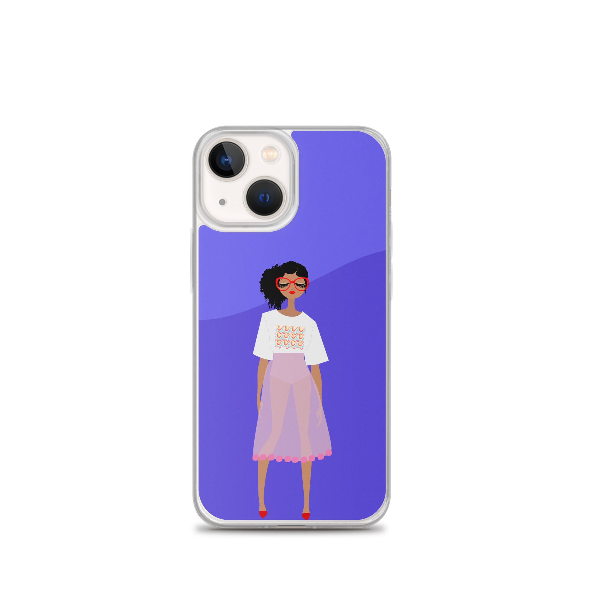Red Glasses Girl Clear Case for iPhone®