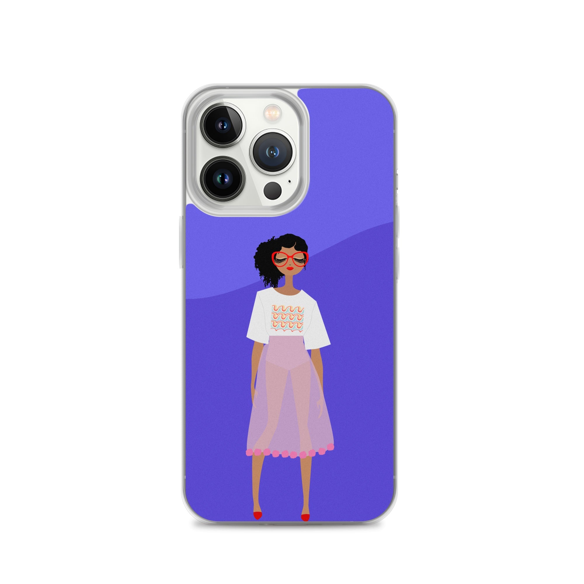 Red Glasses Girl Clear Case for iPhone®