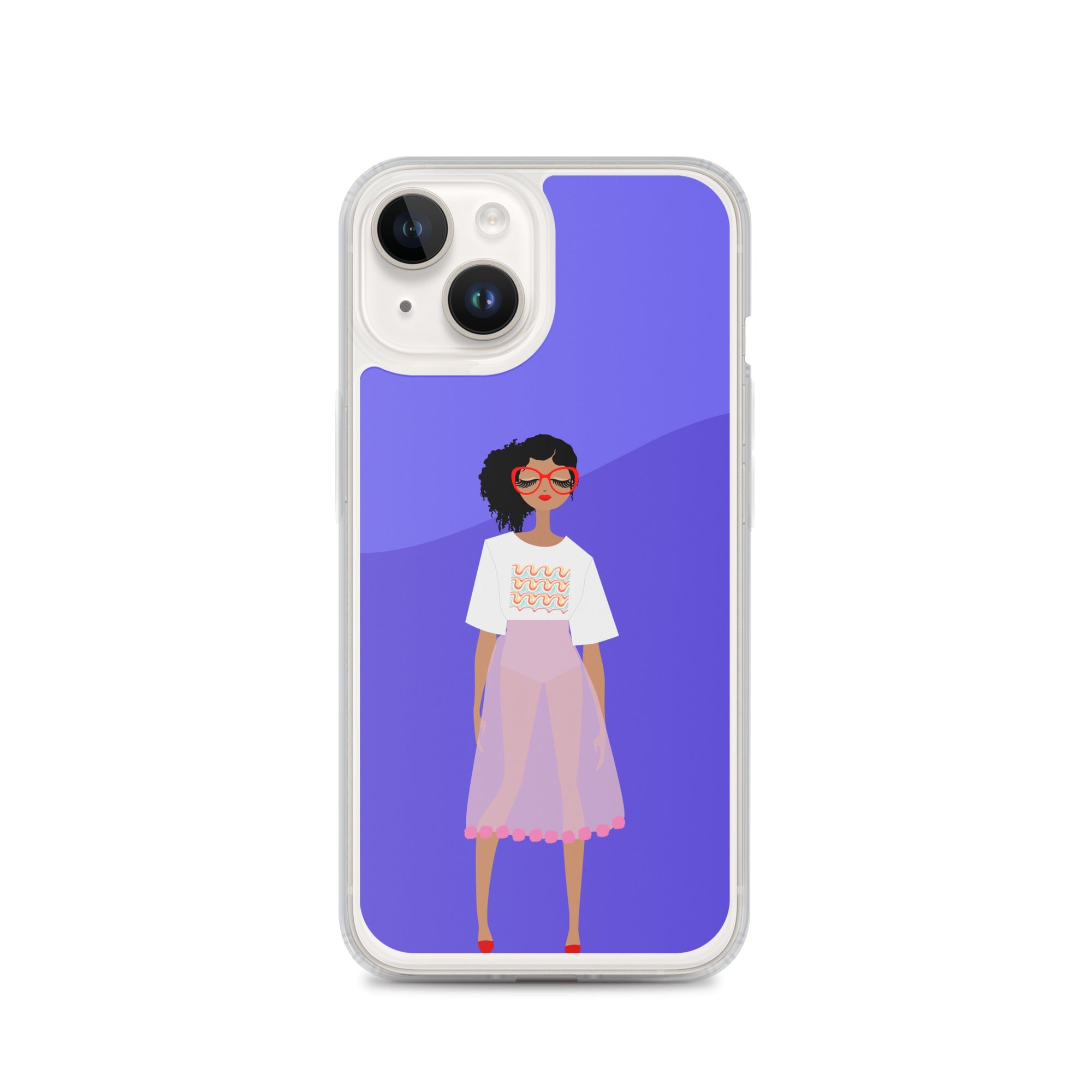Red Glasses Girl Clear Case for iPhone®
