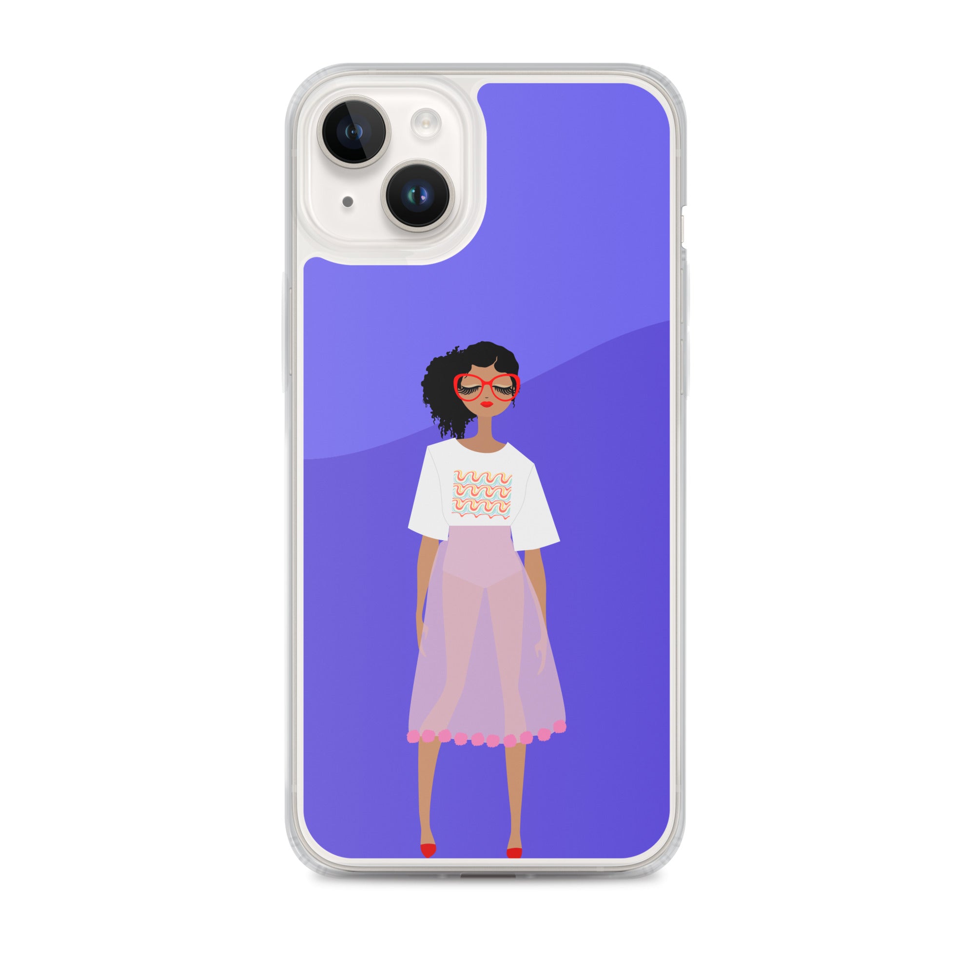 Red Glasses Girl Clear Case for iPhone®