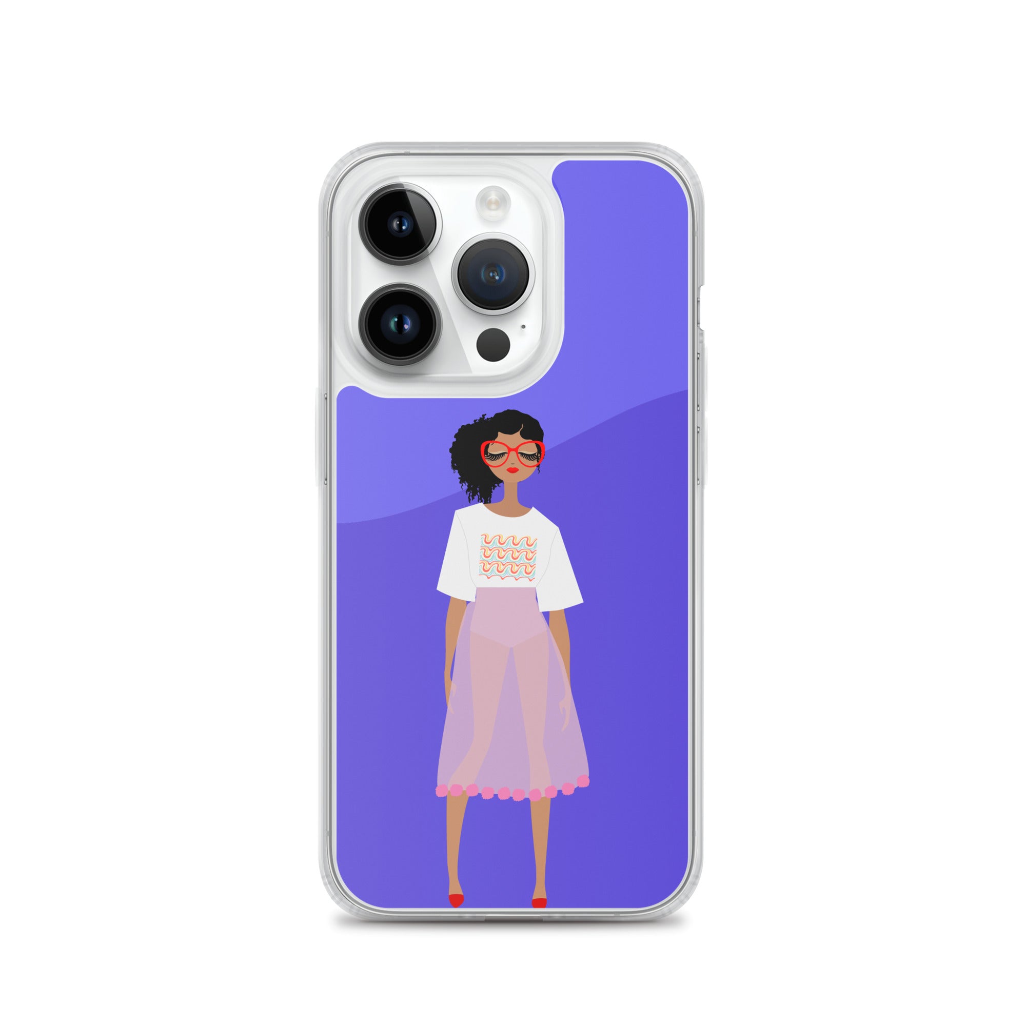 Red Glasses Girl Clear Case for iPhone®