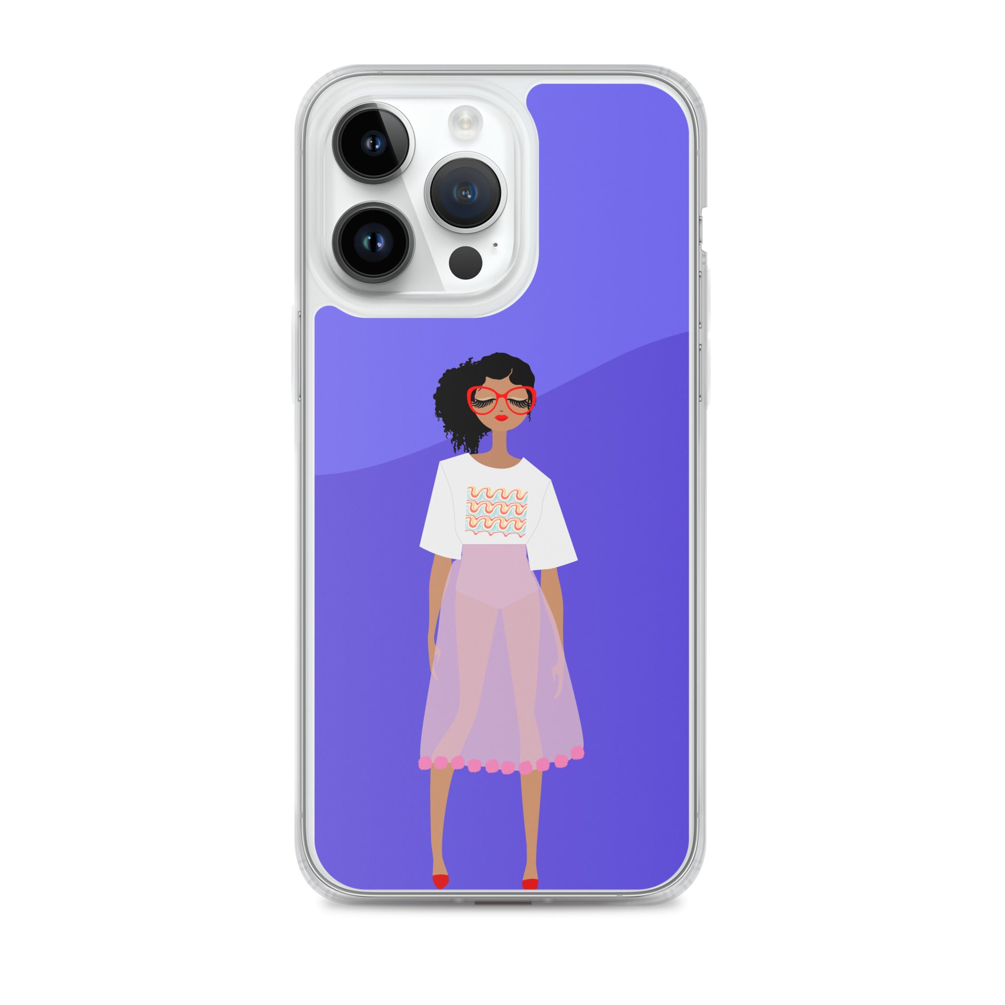 Red Glasses Girl Clear Case for iPhone®