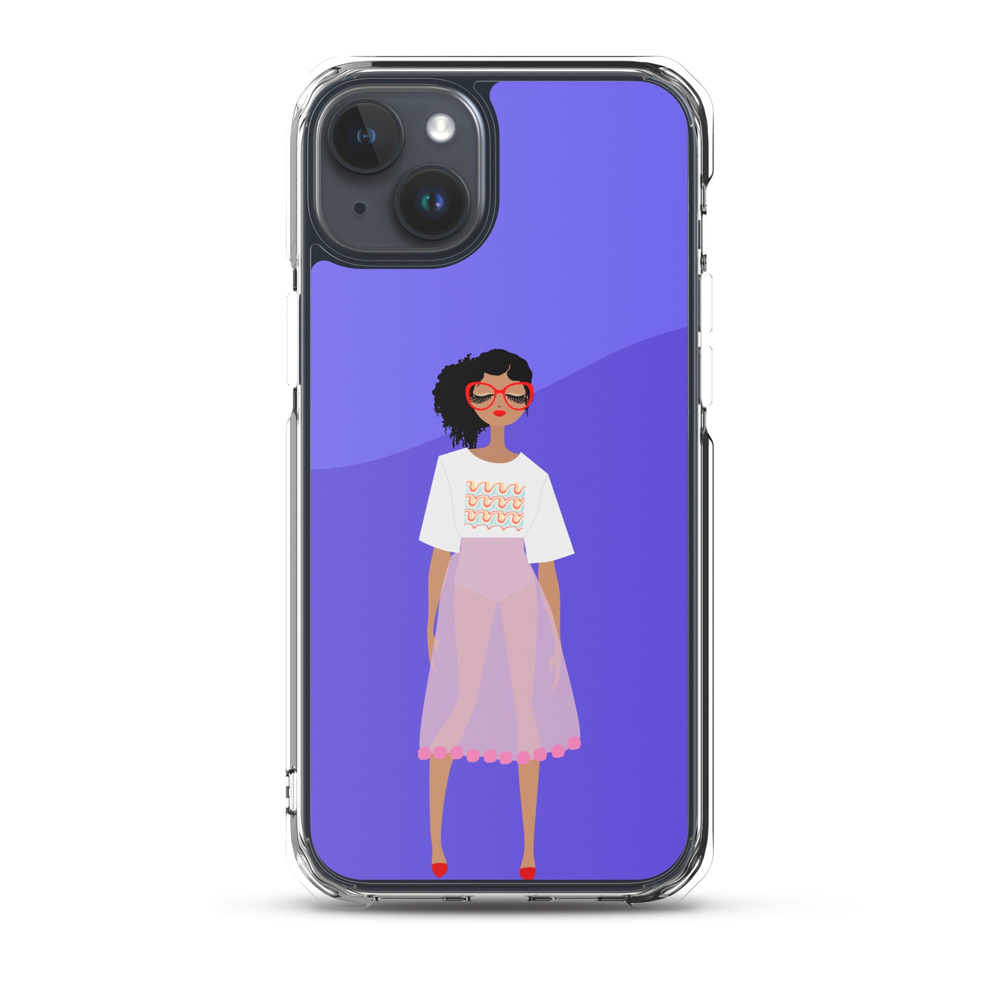 Red Glasses Girl Clear Case for iPhone®