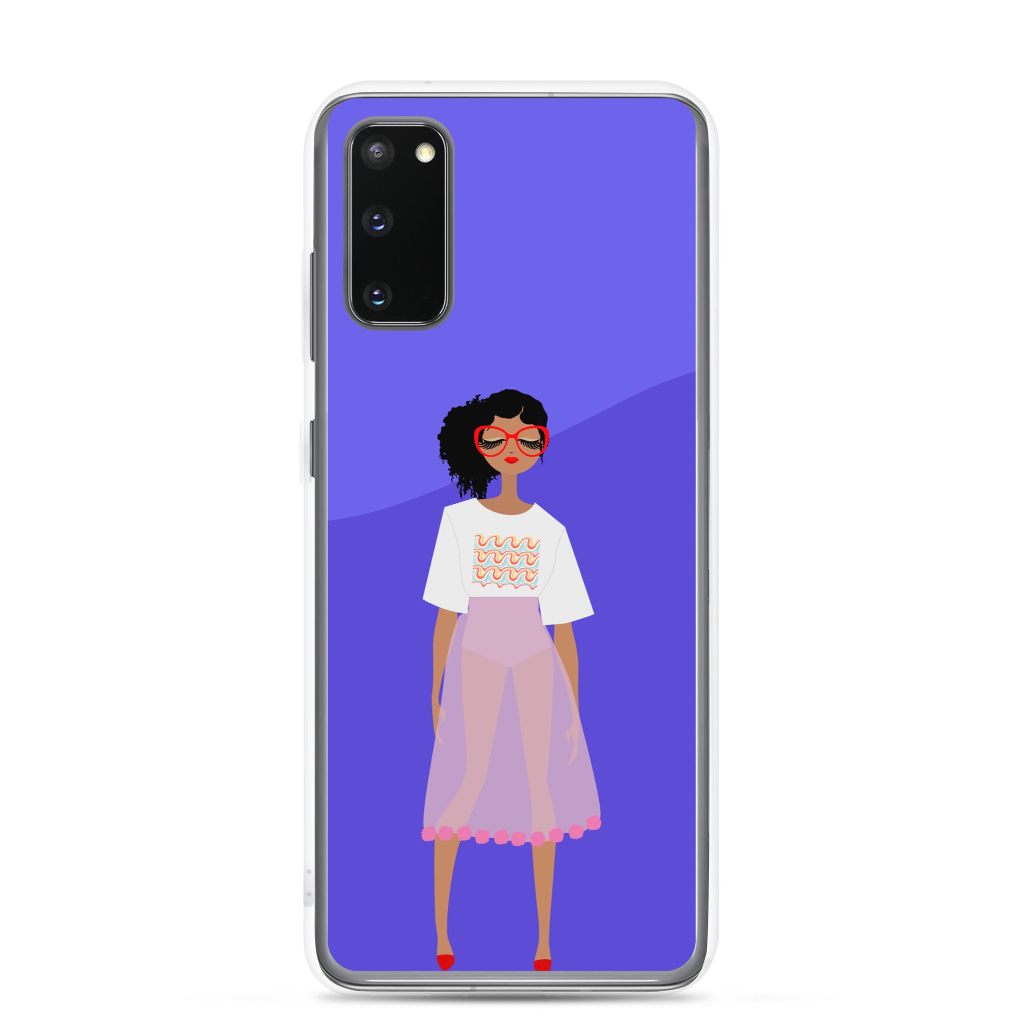 Red Glasses Girl Clear Case for Samsung®