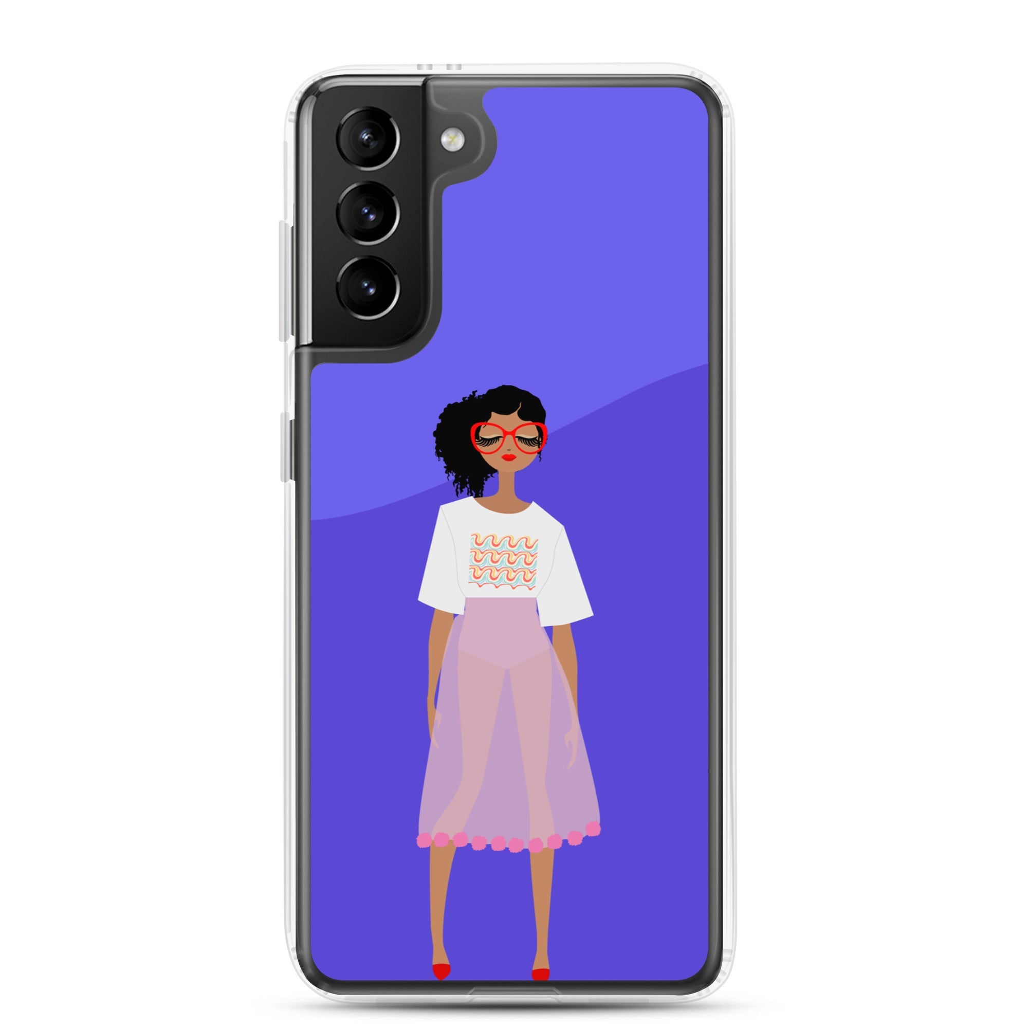 Red Glasses Girl Clear Case for Samsung®