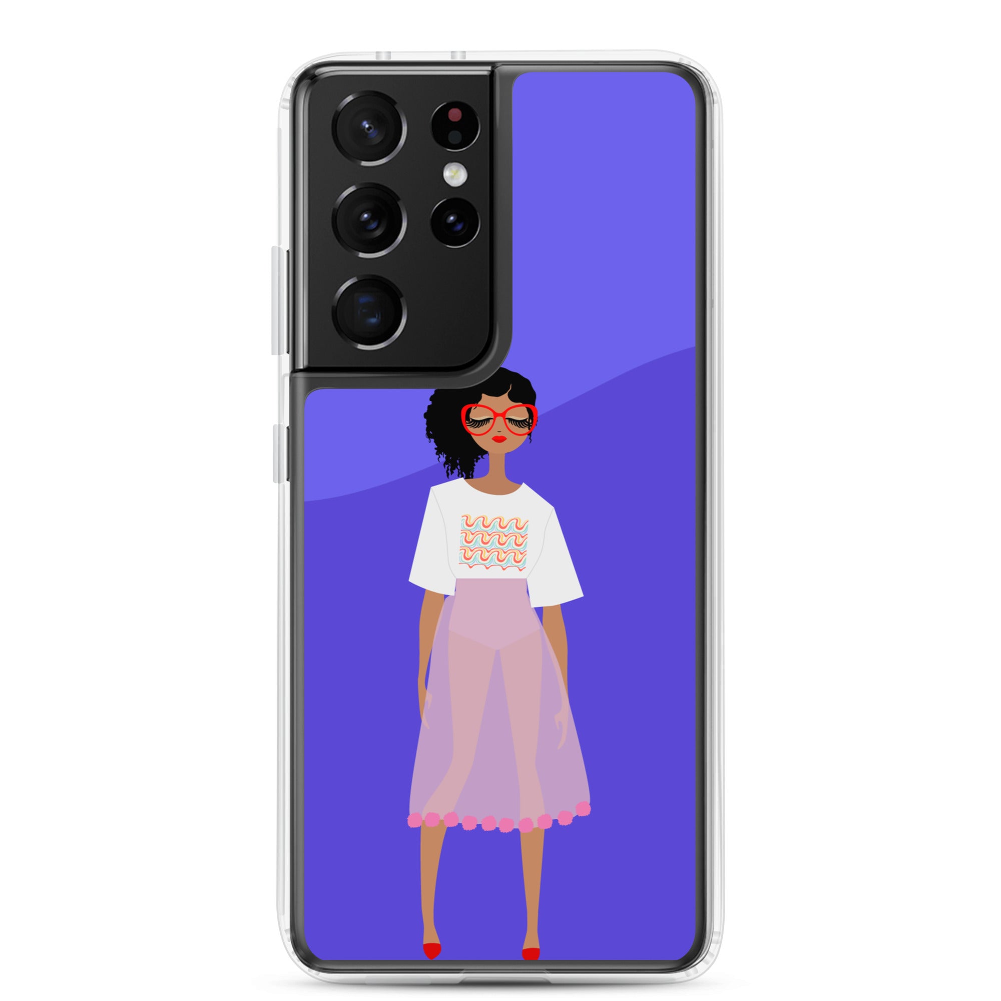 Red Glasses Girl Clear Case for Samsung®
