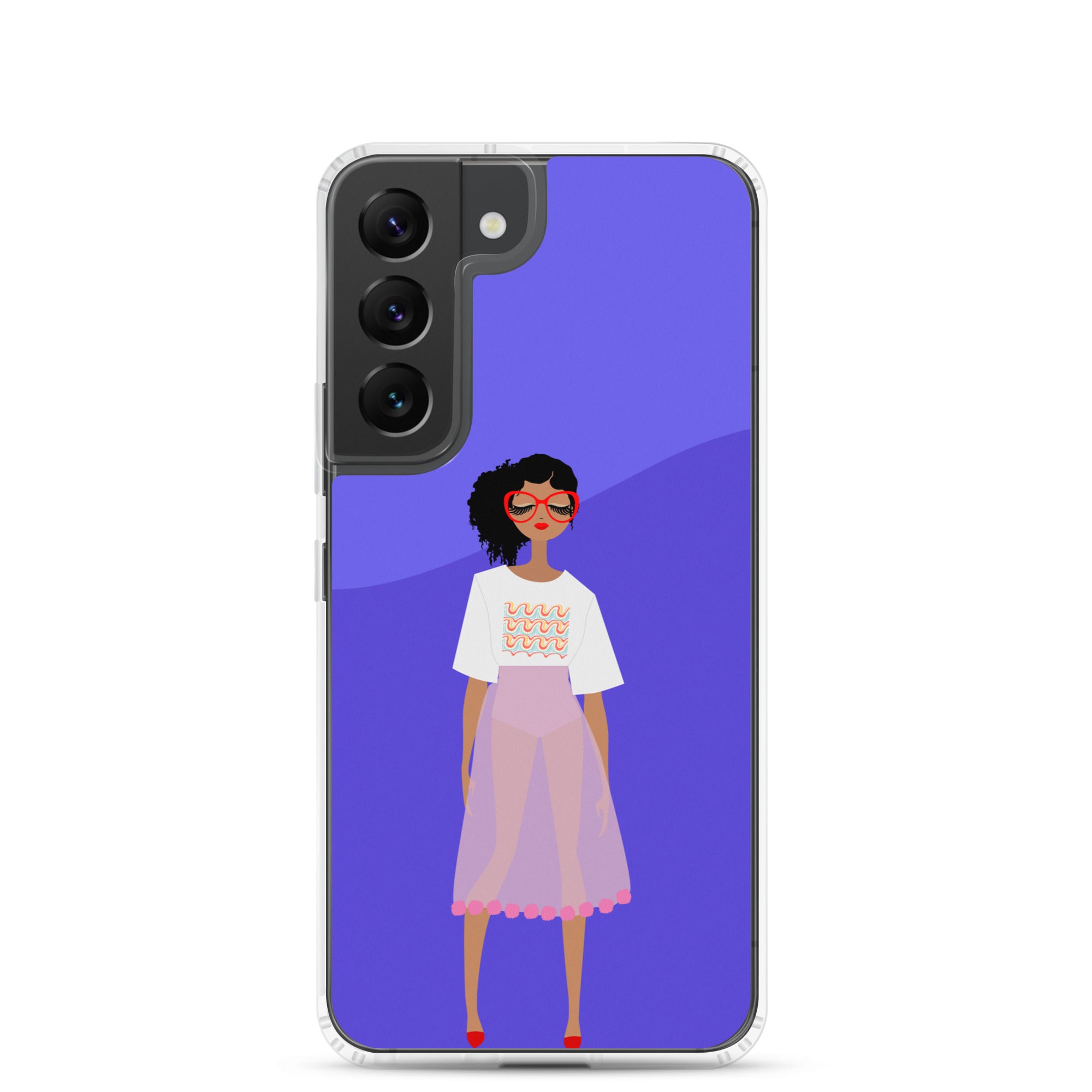 Red Glasses Girl Clear Case for Samsung®