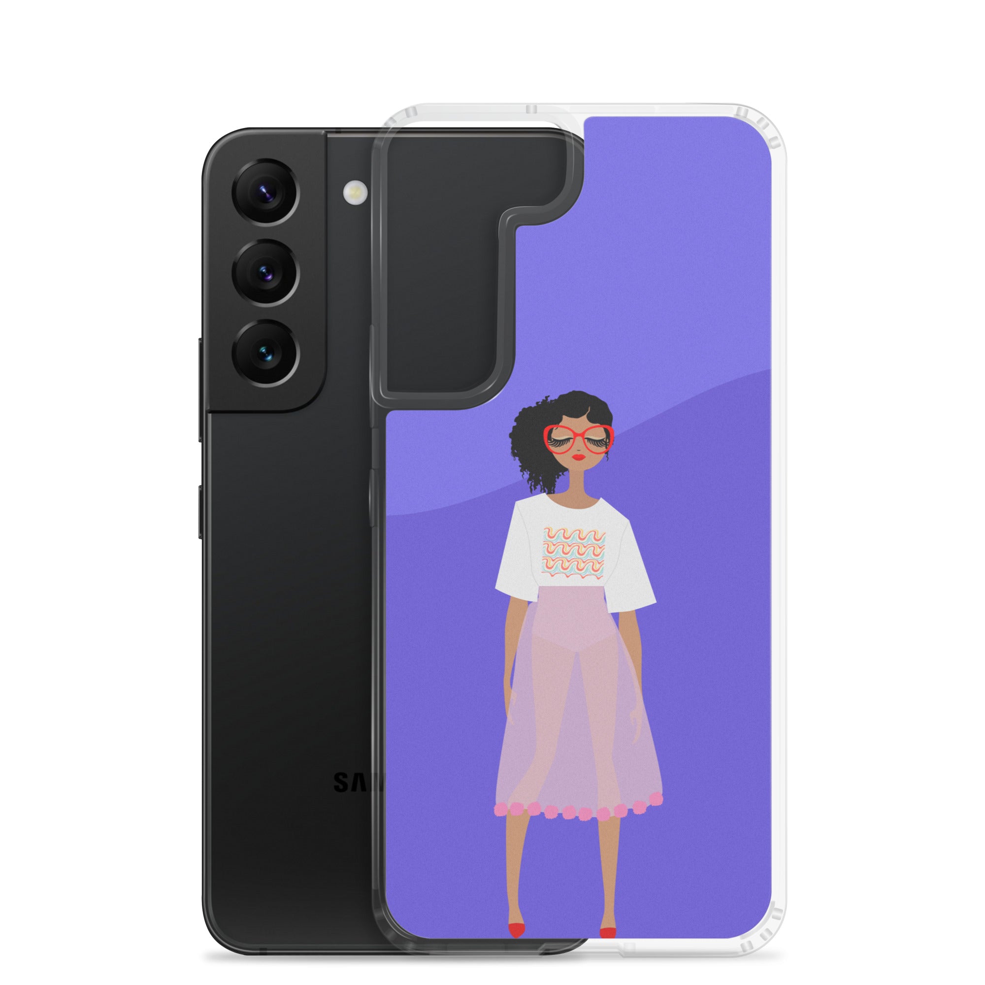 Red Glasses Girl Clear Case for Samsung®