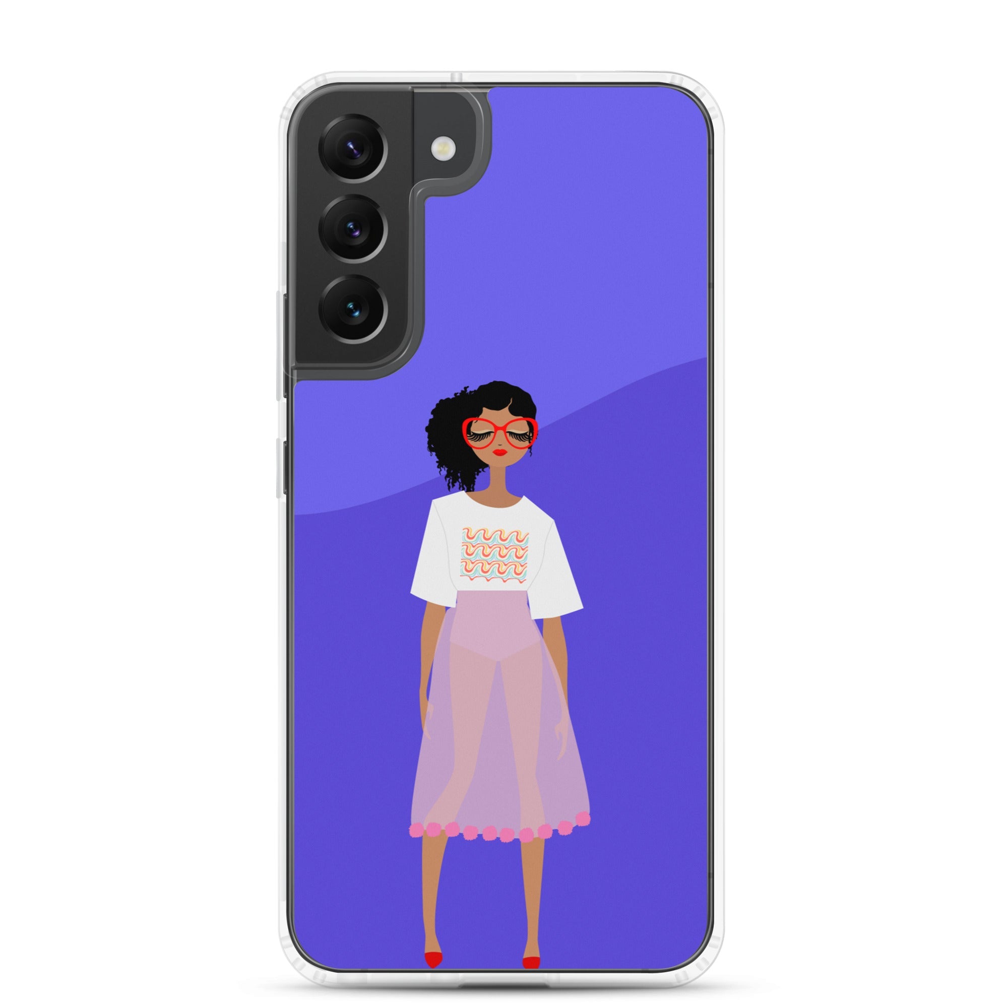 Red Glasses Girl Clear Case for Samsung®