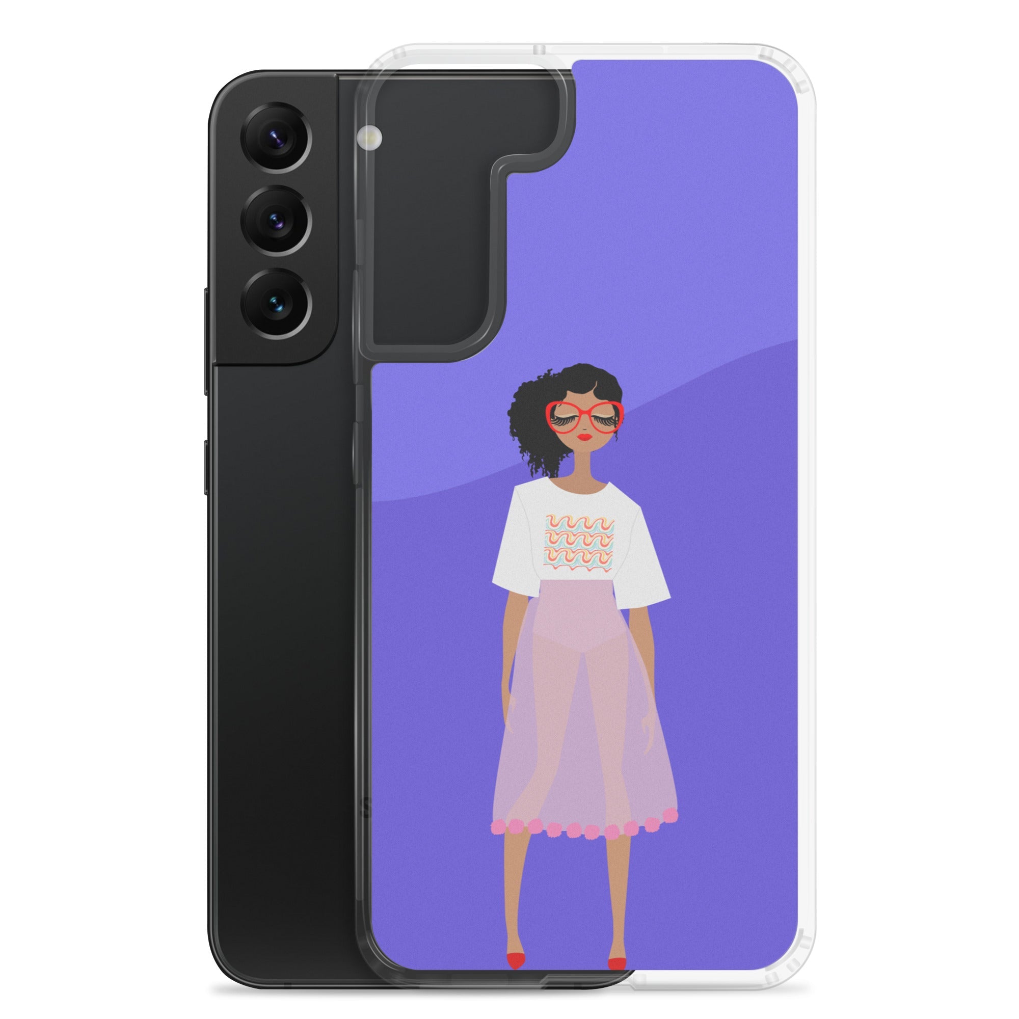 Red Glasses Girl Clear Case for Samsung®