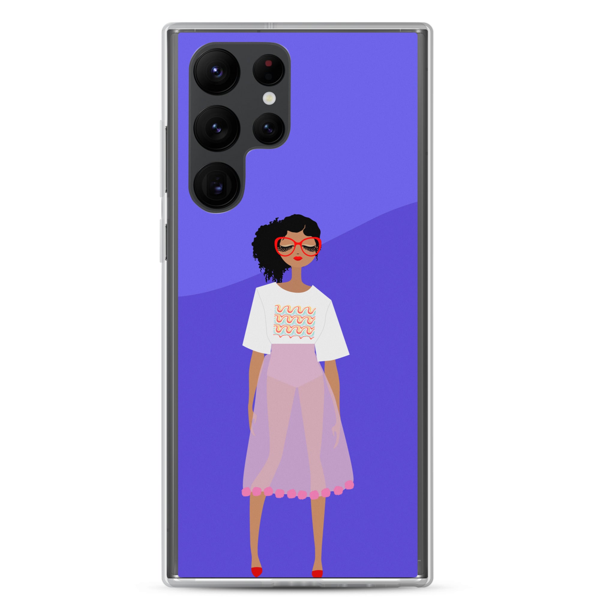 Red Glasses Girl Clear Case for Samsung®