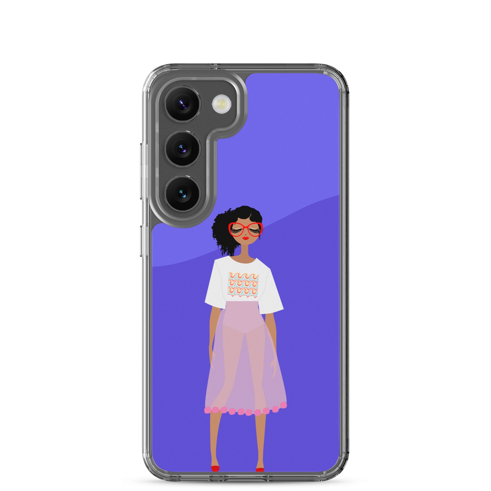 Red Glasses Girl Clear Case for Samsung®