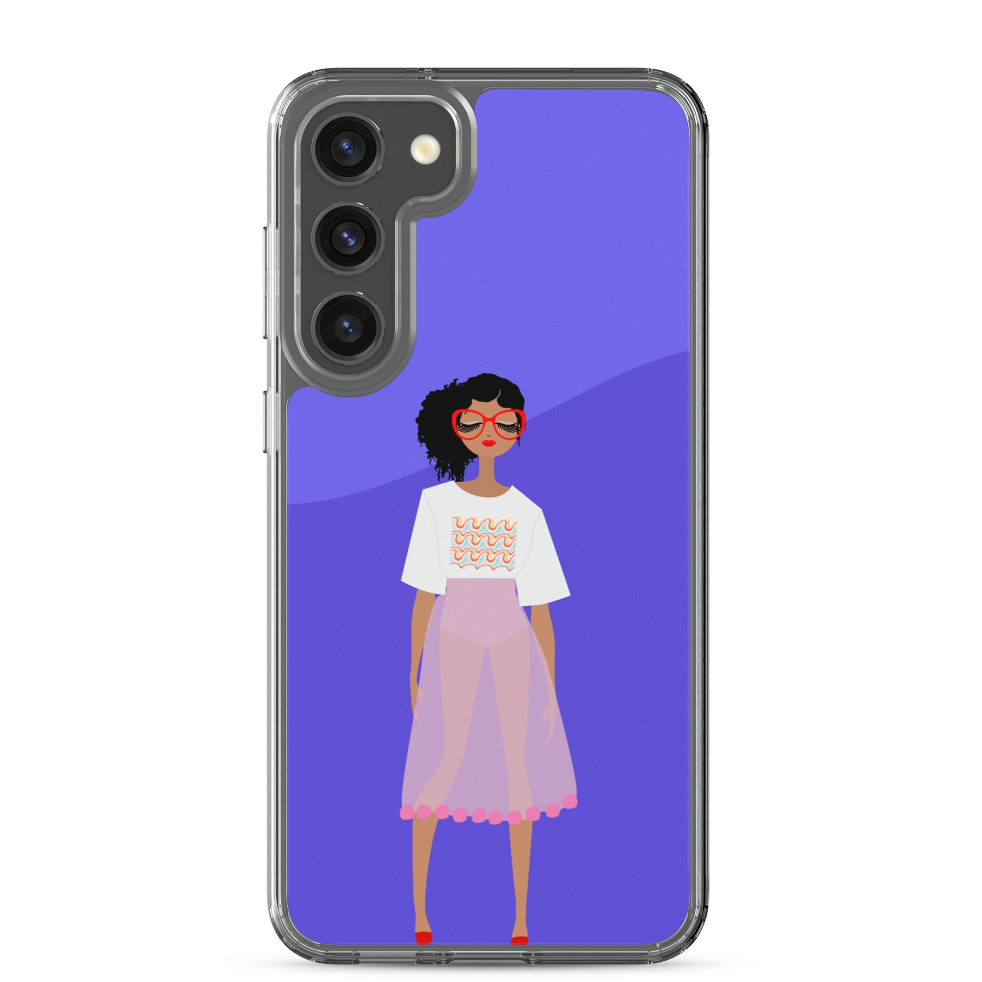Red Glasses Girl Clear Case for Samsung®