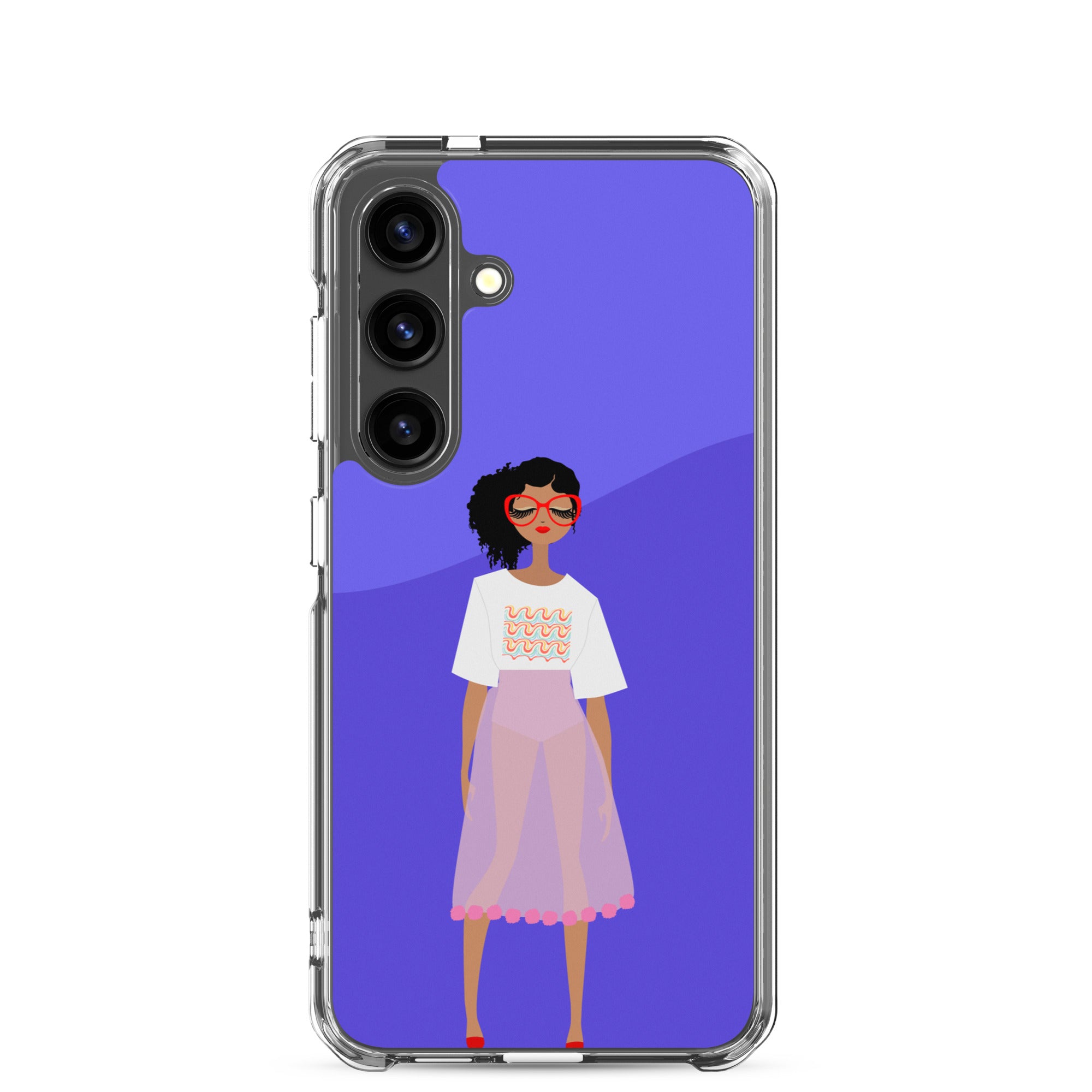 Red Glasses Girl Clear Case for Samsung®