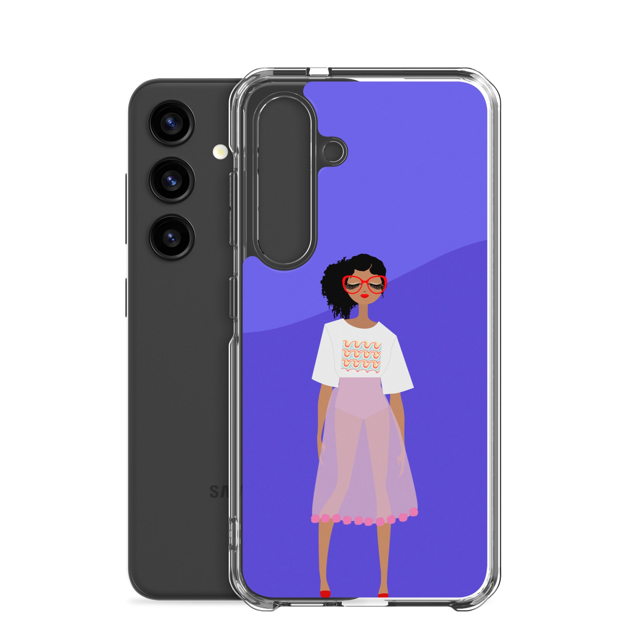 Red Glasses Girl Clear Case for Samsung®