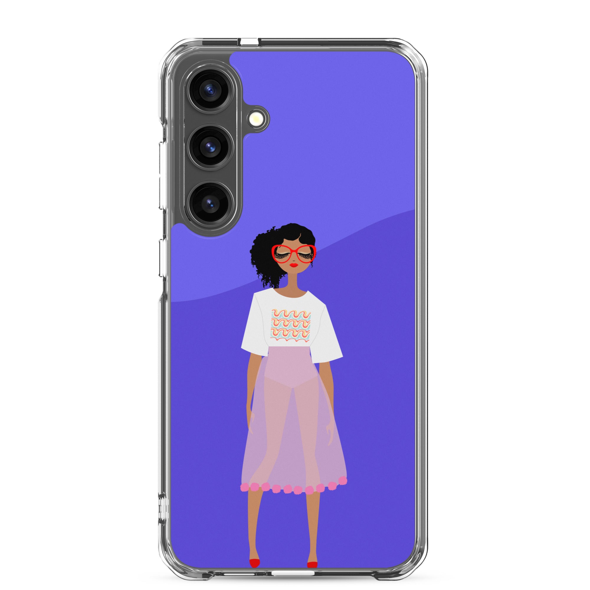 Red Glasses Girl Clear Case for Samsung®