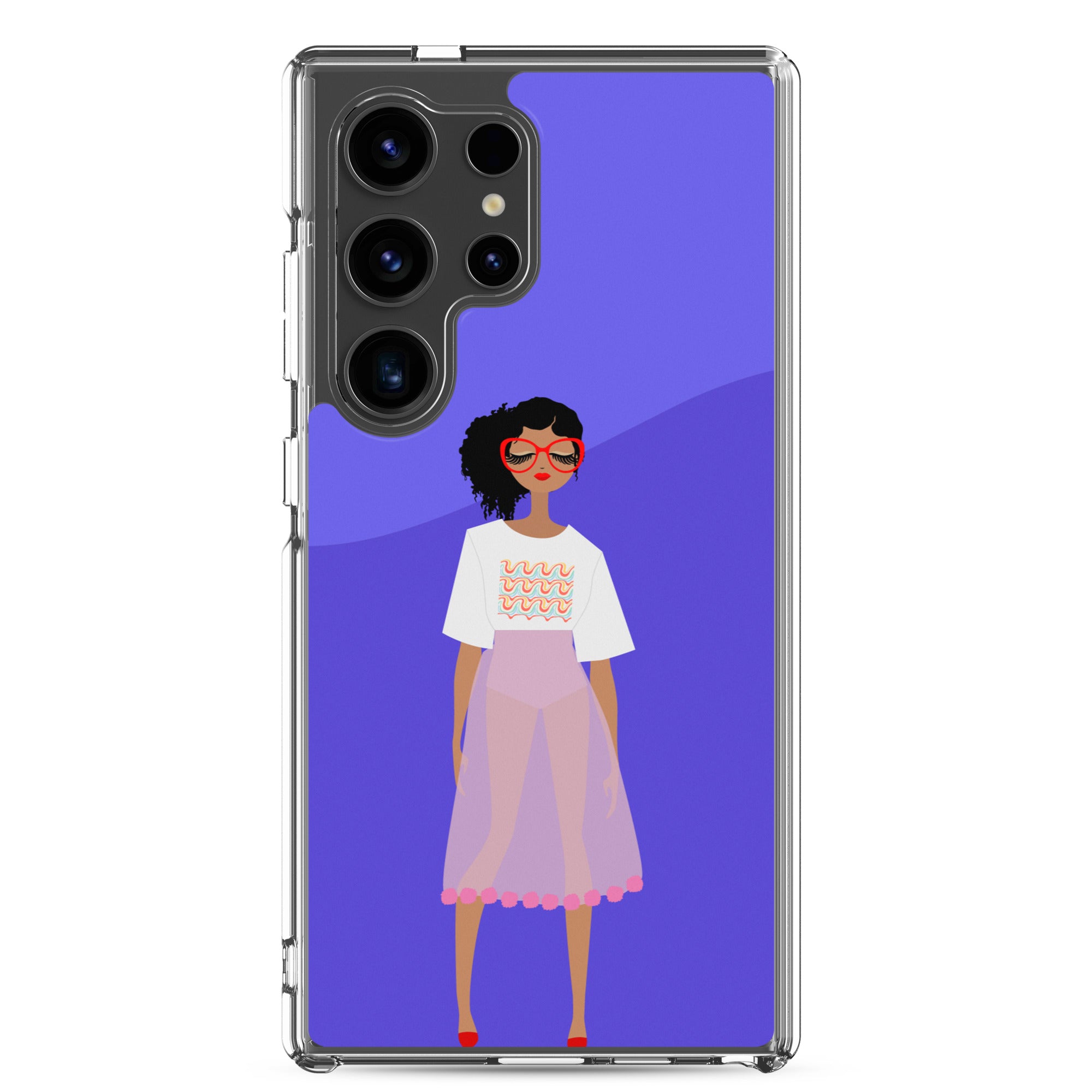 Red Glasses Girl Clear Case for Samsung®